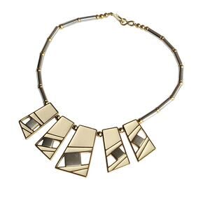 Trifari Vintage Modernist Collar Necklace Abstract Enamel Excellent Condition